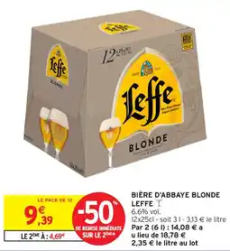 Intermarché Contact Leffe Bière d'abbaye blonde offre