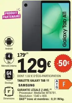 E.Leclerc Samsung tablette galaxy tab 11 offre