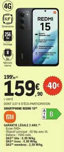 E.Leclerc Redmi 15 offre