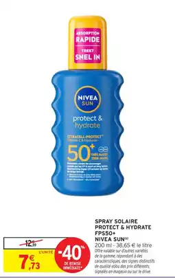 Intermarché Contact Nivea sun spray solaire protect & hydrate fps50 offre