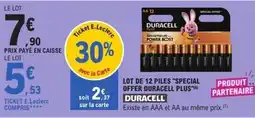 E.Leclerc Duracell lote de 12 piles "special offer duracell plus offre