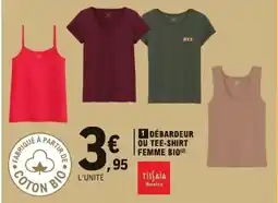E.Leclerc Tissaia basics débardeur ou tee-shirt femme bio offre