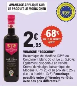 E.Leclerc Toscoro vinaigre offre