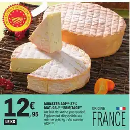 E.Leclerc Munster aop 27% mat.gr "ermitage" offre