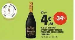 E.Leclerc Perlino d.o.c vin brut effervescent italien prosecco millesimato offre
