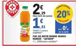 E.Leclerc Jafaden pur jus matin orange ananas mangue offre
