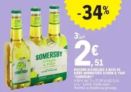 E.Leclerc Somersby boisson alcoolisee a base de biere aromatisee citron & yuzu offre