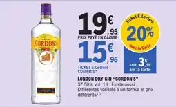 E.Leclerc Gordon's london dry gin offre
