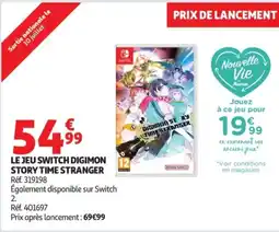 Auchan Le jeu switch digimon story time stranger offre