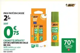 Auchan BIC Lot de 2 bâtons de colle offre