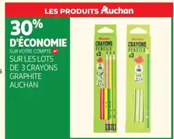 Auchan AUCHAN Sur les lots de 3 crayons graphite offre