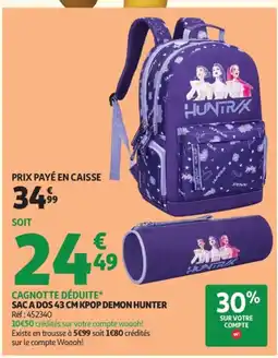 Auchan Sac a dos kpop demon hunter offre