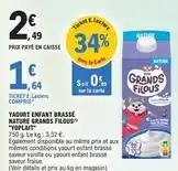 E.Leclerc Yoplait - yaourt enfant brassé nature grands filous offre