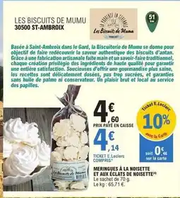 E.Leclerc Brut - meringues à la noisette et aux éclats de noisette offre