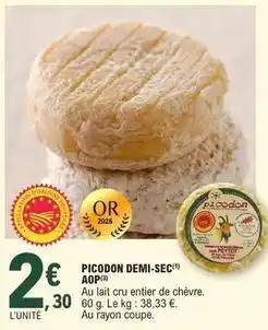 E.Leclerc Picodon demi-sec aop offre