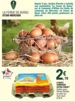 E.Leclerc Mercier - 6 œufs fermiers extra frais offre