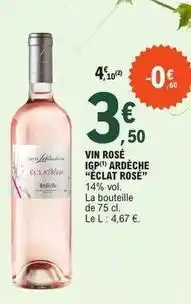E.Leclerc Vin rose igp ardèche offre