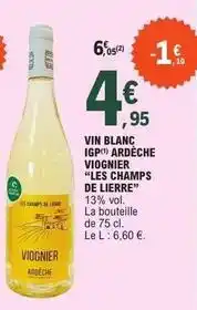 E.Leclerc Vin blanc igp ardeche offre