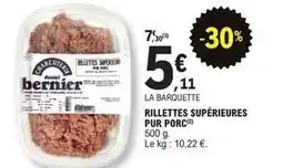 E.Leclerc Rillettes supérieures pur porc offre
