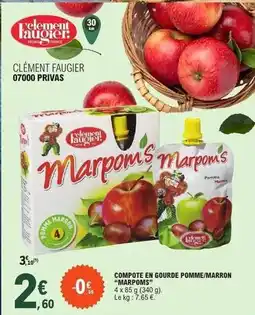 E.Leclerc Compote en gourde pomme/marron offre