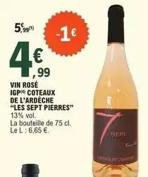 E.Leclerc Vin rosé igp coteaux de l'ardèche offre