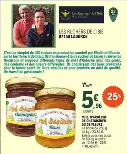 E.Leclerc Miel d'ardeche de chataigne ou filets offre