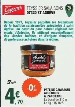 E.Leclerc Pâté de campagne ardechois à l'ancienne offre