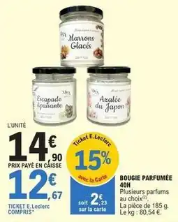 E.Leclerc E.leclerc - bougie parfumée 40h offre