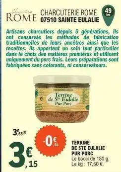 E.Leclerc Terrine de ste eulalie pur porc offre