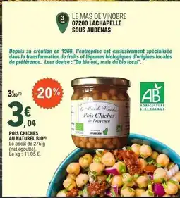 E.Leclerc Pois chiches au naturel bio offre