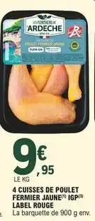 E.Leclerc Label rouge - 4 cuisses de poulet fermier jaune igp offre