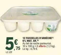 E.Leclerc 12 faisselles d'ardèche offre