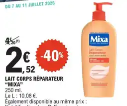 E.Leclerc Mixa bebé - lait corps réparateur offre