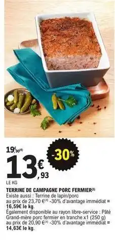 E.Leclerc Terrine de campagne porc fermier offre