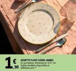 E.Leclerc Assiette plate fleurs jaunes offre