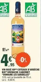 E.Leclerc Vin rosé igp coteaux d'ardèche bio offre