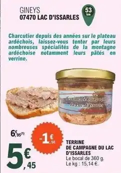 E.Leclerc Gineys - terrine de campagne du lac d'issarles offre