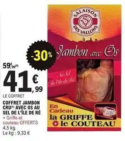 E.Leclerc Coffret jambon cru' avec os au sel de l'île de ré offre