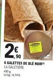 E.Leclerc 6 galettes de blé noir offre