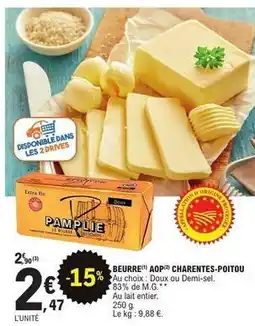 E.Leclerc Beurre aop charentes-poitou offre