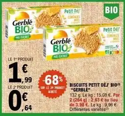 E.Leclerc Gerblé - biscuits petit déj' bio offre