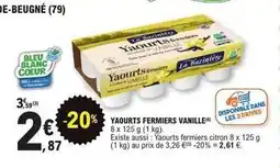 E.Leclerc Bleu blanc coeur - yaourts fermiers vanille offre
