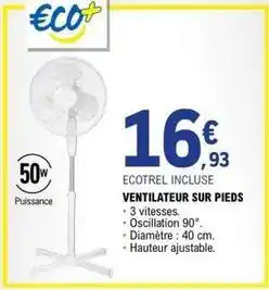 E.Leclerc Ventilateur sur pieds offre