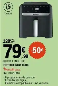 E.Leclerc Moulinex - ecotrel incluse friteuse sans huile offre