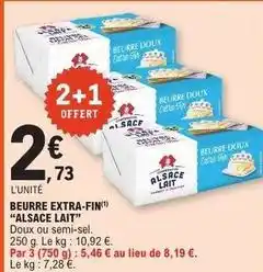 E.Leclerc Alsace lait - beurre extra-fin offre