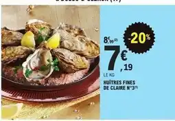 E.Leclerc Huîtres fines de claire n°3 offre