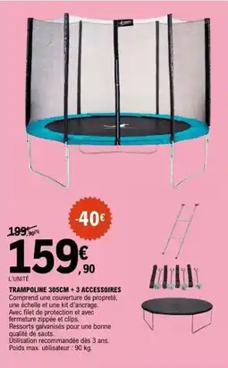 E.Leclerc Trampoline 30sch + 3 accessoires offre