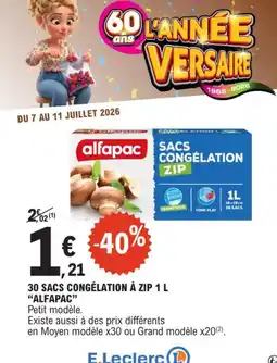 E.Leclerc E.leclerc - 30 sacs congélation à zip offre