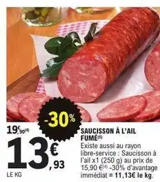 E.Leclerc Saucisson à l'ail fumé offre
