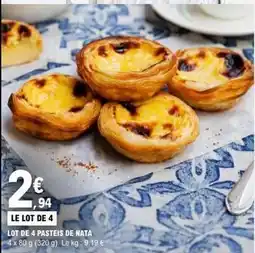 E.Leclerc Lot de 4 pasteis de nata offre